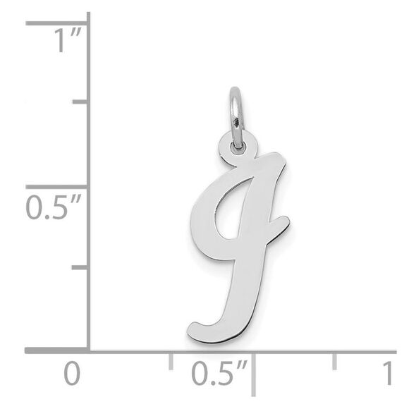 14k White Gold, Madison Collection, Medium Script Initial I Pendant - Picture 4 of 5